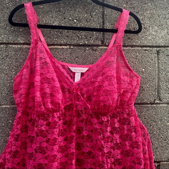 CACIQUE Pink Sexy Chamise Teddy Lingerie SZ 20/24 - Picture 2 of 9